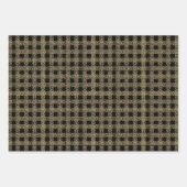 Weihnachtsgold und schwarze antike Spitzen-Muster Geschenkpapier Set (Vorderseite)