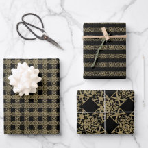 Weihnachtsgold und schwarze antike Spitzen-Muster