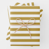 Weihnachtsgold und weiß gestreift geschenkpapier set (Beispiel)