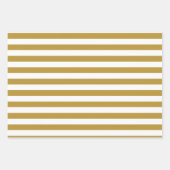 Weihnachtsgold und weiß gestreift geschenkpapier set (Vorderseite)