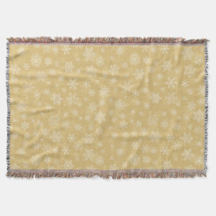 Weihnachtsgold, weiße Schneeflocken Decke