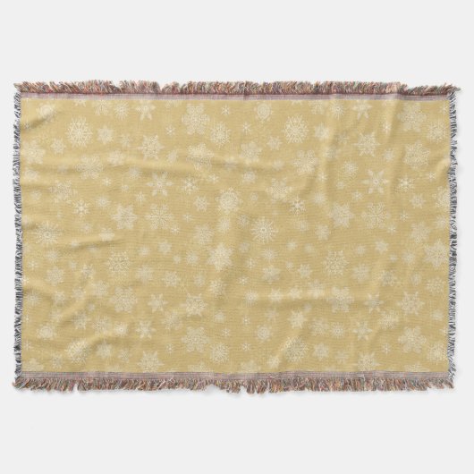 Weihnachtsgold, weiße Schneeflocken Decke (Vorderseite)