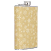 Weihnachtsgold, weiße Schneeflocken Flachmann (Rechts)