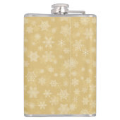 Weihnachtsgold, weiße Schneeflocken Flachmann (Rückseite)