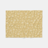 Weihnachtsgold, weiße Schneeflocken Fleecedecke (Vorderseite (Horizontal))