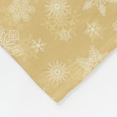 Weihnachtsgold, weiße Schneeflocken Fleecedecke (Ecke)