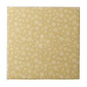 Weihnachtsgold, weiße Schneeflocken Fliese (Vorderseite)