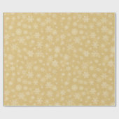 Weihnachtsgold, weiße Schneeflocken Geschenkpapier (Flach)