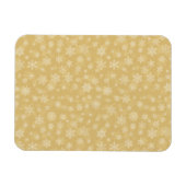 Weihnachtsgold, weiße Schneeflocken Magnet (Horizontal)