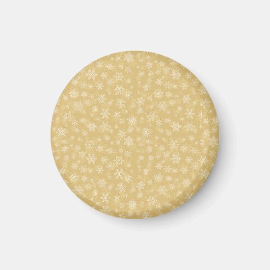 Weihnachtsgold, weiße Schneeflocken Magnet (Vorne)