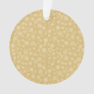 Weihnachtsgold, weiße Schneeflocken Ornament
