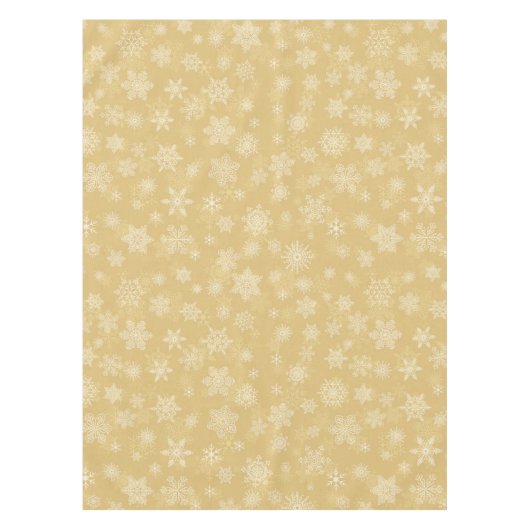 Weihnachtsgold, weiße Schneeflocken Tischdecke (Vorderseite)