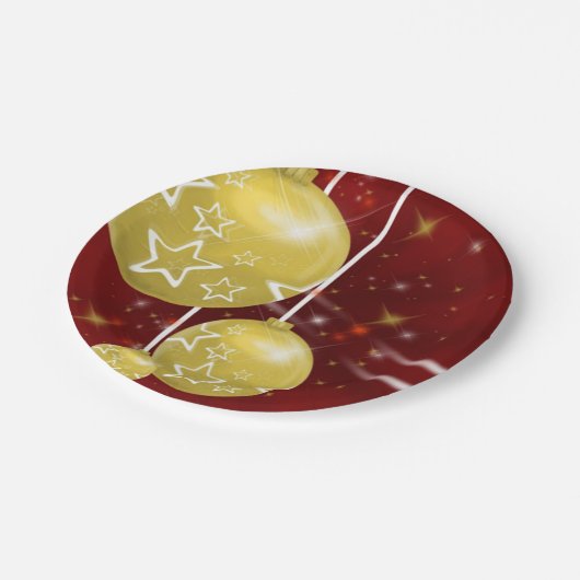 Weihnachtsgolden Pappteller (Schrägansicht)