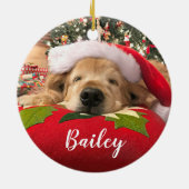 Weihnachtsgolden retriever-Hund schlafend unter Keramik Ornament (Hinten)