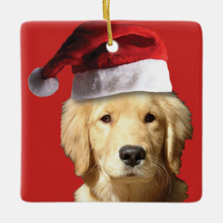 Weihnachtsgolden retriever keramikornament