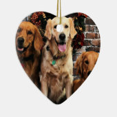 Weihnachtsgolden retriever-Verpacker Bella Darby Keramikornament (Rechts)