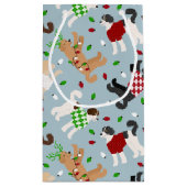 Weihnachtsgoldendoodle Labradoodle Kleine Geschenk Geschenktüte (Rückseite)