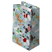 Weihnachtsgoldendoodle Labradoodle Kleine Geschenk Geschenktüte (Rückseite Schrägansicht)