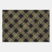 Weihnachtsgoldgrün schwarz antiken Spitze Geschenkpapier Set (Vorderseite 3)