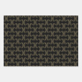 Weihnachtsgoldgrün schwarz weißes Muster Geschenkpapier Set (Vorderseite 3)