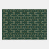 Weihnachtsgoldgrün schwarz weißes Muster Geschenkpapier Set (Vorderseite 2)