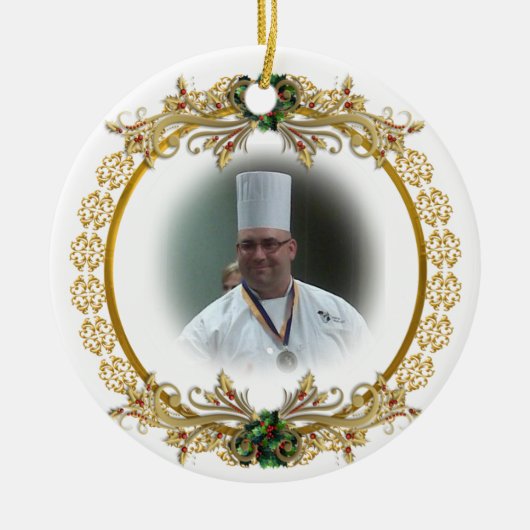 Weihnachtsgoldkränze, Foto, Keramikornament (Vorne)