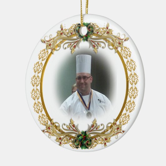 Weihnachtsgoldkränze, Foto, Keramikornament (Links)