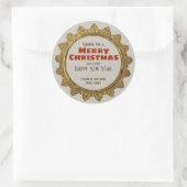 Weihnachtsgoldstern mit Weihnachtsstern / Urlaubst Runder Aufkleber (Tasche)