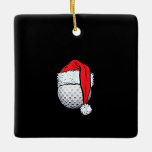 WeihnachtsGolf Ball Santa T Hat Funny Sport XIX Keramikornament