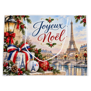 Weihnachtsgolf in Paris Frankreich Wasserfarben-Fe Große Geschenktüte