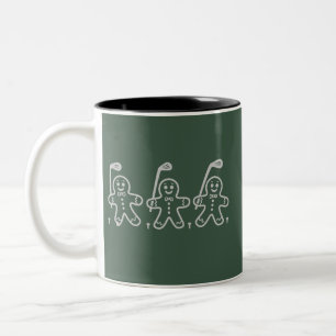 Weihnachtsgolf Lebkuchenmann Golf spielen Zweifarbige Tasse