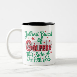 Weihnachtsgolf Lustiger fröhlichster Haufen Golfer Zweifarbige Tasse