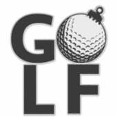 Weihnachtsgolf-Ornament Aufkleber (Vorderseite)