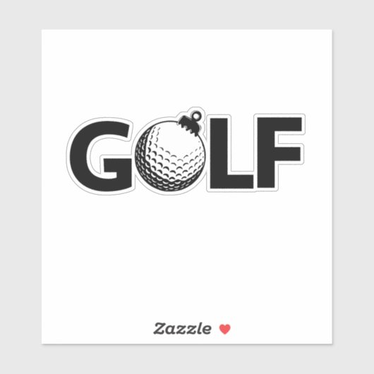 Weihnachtsgolf-Ornament Klassiker Aufkleber (Blatt)