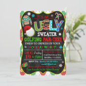 WeihnachtsGolf-Party Einladung (Stehend Vorderseite)