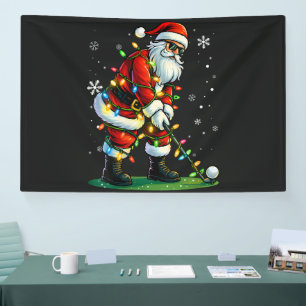 Weihnachtsgolf Santa Golfer Weihnachten Lustig Banner
