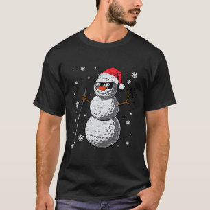Weihnachtsgolf Schneemann Hut Santa Xmas Golfer He T-Shirt