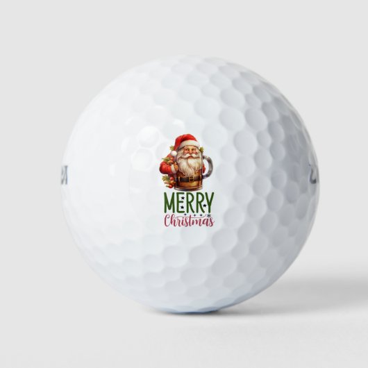 Weihnachtsgolf und Bier lustig Golfball (Vorderseite)