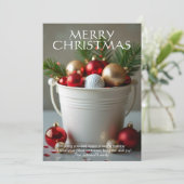 Weihnachtsgolfball-Foto Feiertagskarte (Stehend Vorderseite)