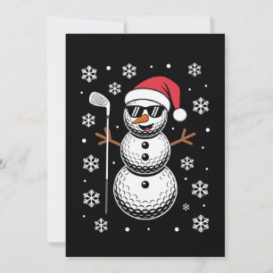 Weihnachtsgolfball Schneemann Santa Sonnenbrille X Einladung