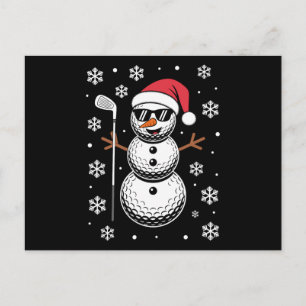 Weihnachtsgolfball Schneemann Santa Sonnenbrille X Feiertagspostkarte