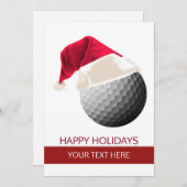Weihnachtsgolfball Weihnachtsmannmütze Grußkarten Feiertagskarte (Vorne/Hinten)