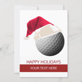 Weihnachtsgolfball Weihnachtsmannmütze Grußkarten Feiertagskarte