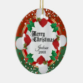 Weihnachtsgolfdesign | DIY Name Keramik Ornament (Rechts)