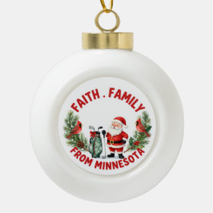 Weihnachtsgolfen in Minnesota Feiertag  Keramik Kugel-Ornament