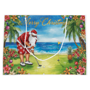 Weihnachtsgolfen mit dem Weihnachtsmann auf Hawaii Große Geschenktüte