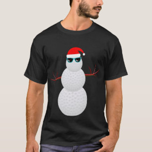 Weihnachtsgolfsnowman-Weihnachtsmannmütze-Geschen T-Shirt