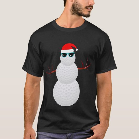 Weihnachtsgolfsnowman-Weihnachtsmannmütze-Geschenk T-Shirt (Vorderseite)