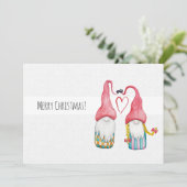 Weihnachtsgome in Liebe Wasserfarbe Handgemalt Einladung (Stehend Vorderseite)