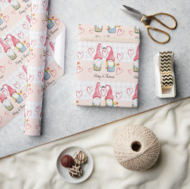 Weihnachtsgome in Liebe Wasserfarbe Handgemalt Geschenkpapier